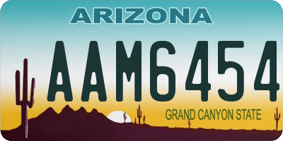 AZ license plate AAM6454