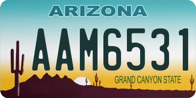 AZ license plate AAM6531