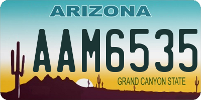 AZ license plate AAM6535