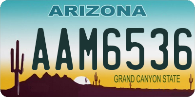 AZ license plate AAM6536