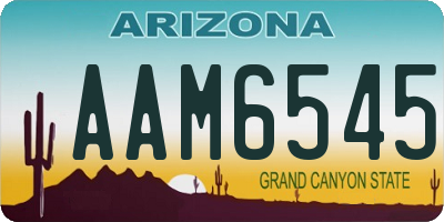 AZ license plate AAM6545
