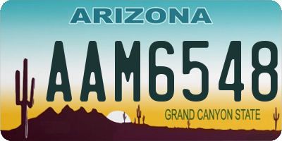 AZ license plate AAM6548
