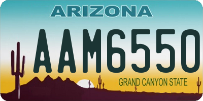 AZ license plate AAM6550