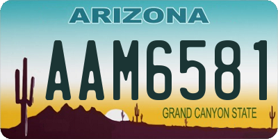 AZ license plate AAM6581