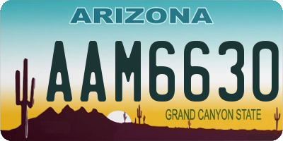 AZ license plate AAM6630