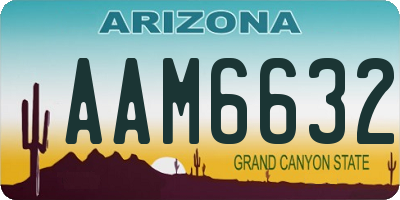 AZ license plate AAM6632