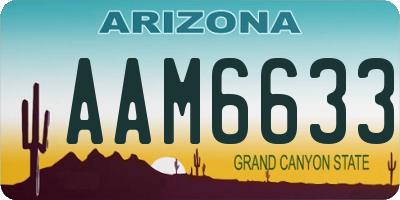 AZ license plate AAM6633