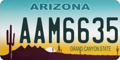 AZ license plate AAM6635