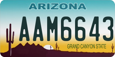 AZ license plate AAM6643