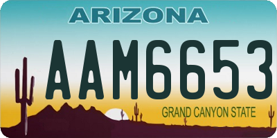 AZ license plate AAM6653