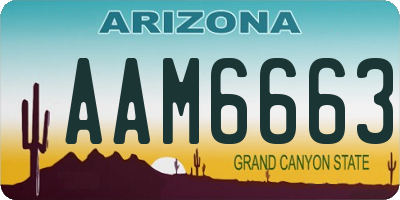 AZ license plate AAM6663