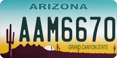 AZ license plate AAM6670