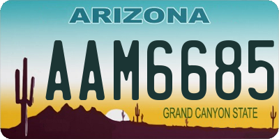 AZ license plate AAM6685