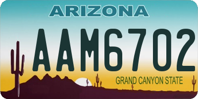 AZ license plate AAM6702