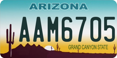 AZ license plate AAM6705