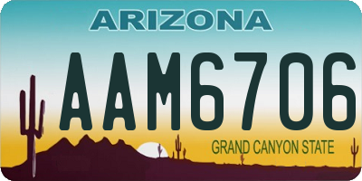 AZ license plate AAM6706