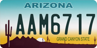 AZ license plate AAM6717