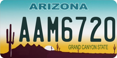 AZ license plate AAM6720