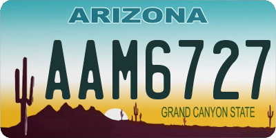 AZ license plate AAM6727