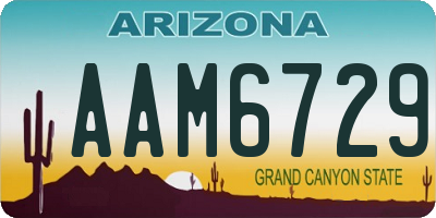 AZ license plate AAM6729