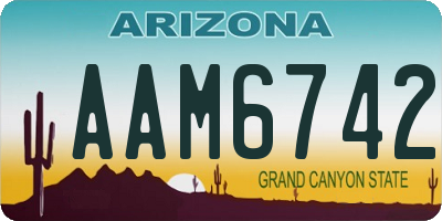 AZ license plate AAM6742