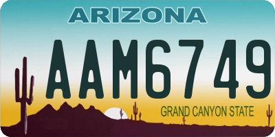 AZ license plate AAM6749