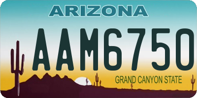 AZ license plate AAM6750