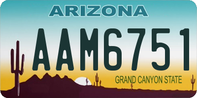 AZ license plate AAM6751