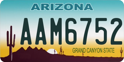 AZ license plate AAM6752