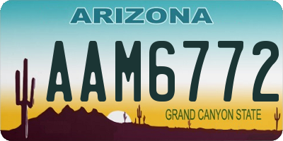 AZ license plate AAM6772