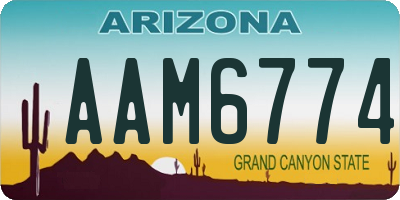 AZ license plate AAM6774