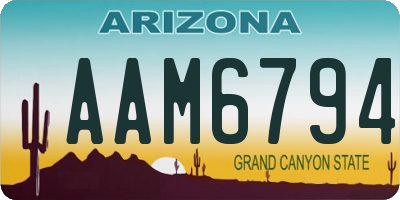 AZ license plate AAM6794