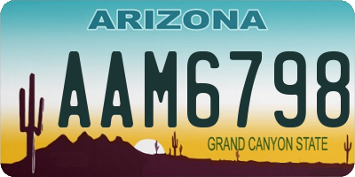 AZ license plate AAM6798