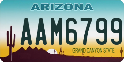 AZ license plate AAM6799