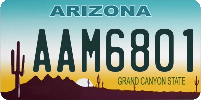 AZ license plate AAM6801