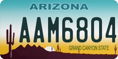 AZ license plate AAM6804