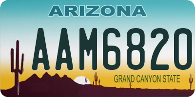 AZ license plate AAM6820