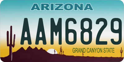 AZ license plate AAM6829