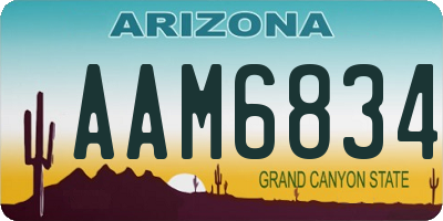 AZ license plate AAM6834