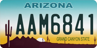 AZ license plate AAM6841