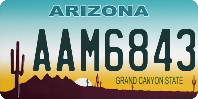 AZ license plate AAM6843