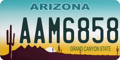AZ license plate AAM6858