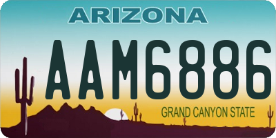 AZ license plate AAM6886