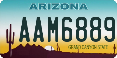 AZ license plate AAM6889