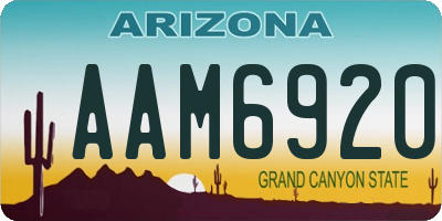 AZ license plate AAM6920