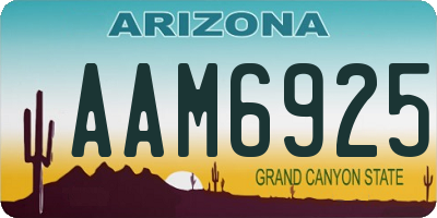 AZ license plate AAM6925