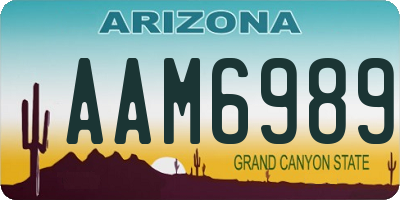 AZ license plate AAM6989