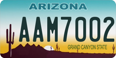 AZ license plate AAM7002