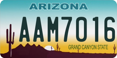 AZ license plate AAM7016