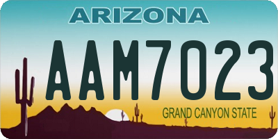 AZ license plate AAM7023